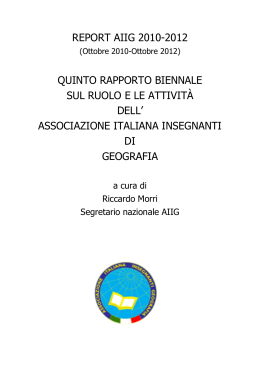 Report - Aiig - Associazione Italiana Insegnanti Geografia