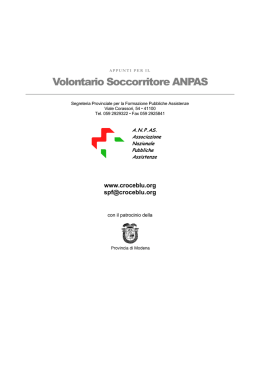 scarica il manuale del VSA - Pubblica Assistenza Vignola