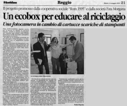 Un ecobox per educare al riciclaggio