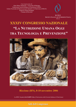 LA NUTRIZIONE UMANA OGGI TRA TECNOLOGIA E