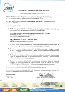 lettera di convenzione wep 2012/2013