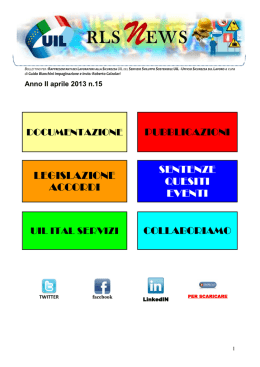 LEGISLAZIONE ACCORDI SENTENZE QUESITI EVENTI