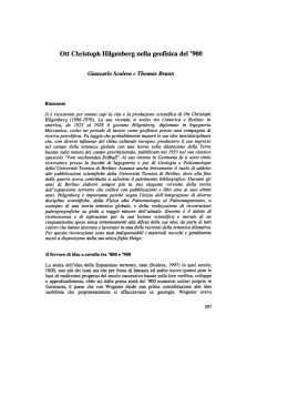 Ott Christoph Hilgenberg nella geoﬁsica del `900