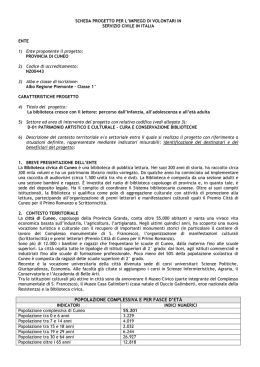 scheda progetto per l`impiego di volontari in