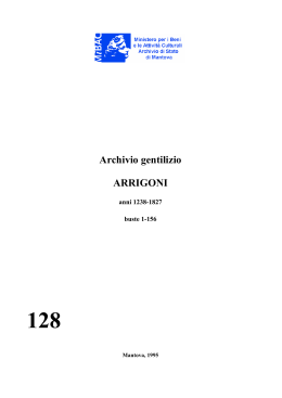 Archivio gentilizio ARRIGONI - Istituto Centrale per gli Archivi