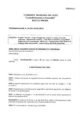 Det 34 Progetto "Tuscolo - Luogo di leggende e natura"