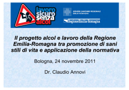 Il progetto "Alcol e lavoro" - Salute Emilia-Romagna