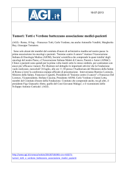 Tumori: Totti e Verdone battezzano associazione medici