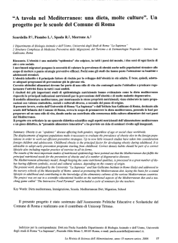 “A tavola nel Mediterraneo: una dieta, molte colture”. Un