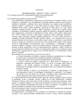 STATUTO 1) E` costituita una Societ&agrave; a