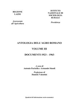 antologia dell`agro romano volume iii documenti 1923