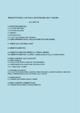 progetti della scuola secondaria di 1° grado as 2013