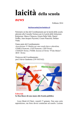 Notiziario on line - Laica e plurale
