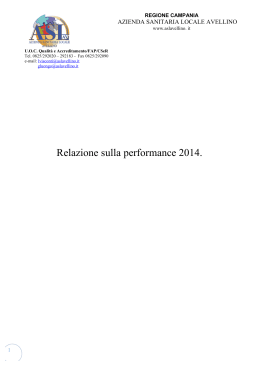 Relazione sulla performance 2014.