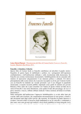Francesco Fancello - Circolo Carlo Rosselli Milano