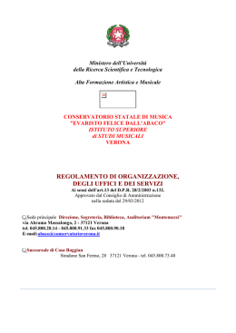 Regolamento di organizzazione dei servizi e degli uffici