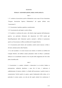 1/13 STATUTO TITOLO I - DENOMINAZIONE, SEDE, SCOPI