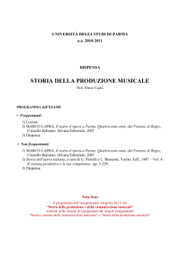 storia della produzione musicale - Universit&agrave; degli Studi di Parma