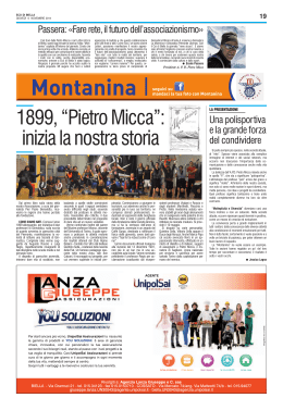 1899, &ldquo;Pietro Micca&rdquo;: inizia la nostra storia