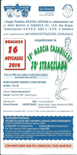 volantino - Podismo Lombardo