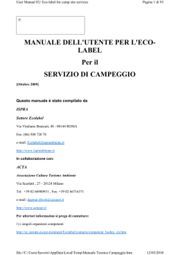 Manuale tecnico per campeggi