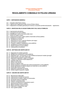 regolamento comunale di polizia urbana