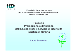 Progetto Promozione e diffusione dell`Ecolabel per il