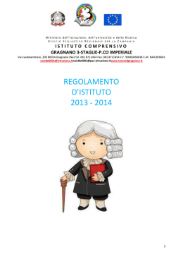 REGOLAMENTO DI ISTITUTO 2014