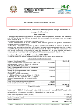 relazione bilancio 2010 - Giovanni Maironi da Ponte