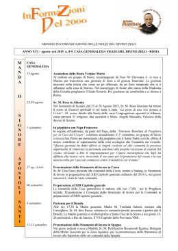 Informazioni Agosto-Settembre 2015 n.8-9