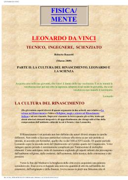 Leonardo da Vinci, tecnico, ingegnere, scienziato