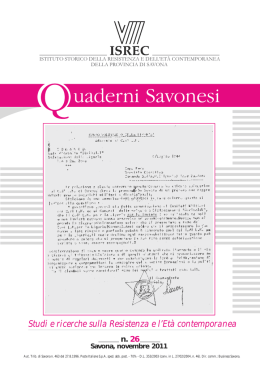 Scarica il Quaderno Savonese relativo all`Art. 11