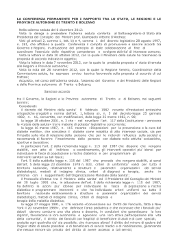 LA CONFERENZA PERMANENTE PER I RAPPORTI TRA LO