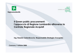 Il Green public procurement: l`approccio di Regione Lombardia