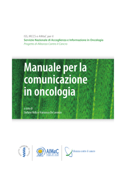Manuale per la comunicazione in oncologia