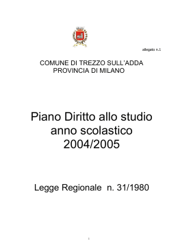 Piano Diritto allo studio anno scolastico 2004/2005