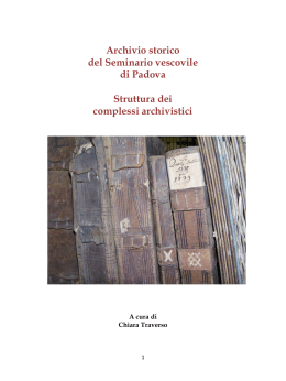 Struttura dell`Archivio - Biblioteca Seminario Vescovile di Padova