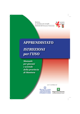 Vecchio Apprendistato: istruzioni per l`uso - Manuale per