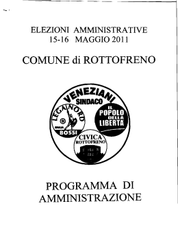 COMUNE di ROTTOFRENO PROGRAMMA DI AMMINISTRAZIONE