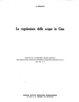La regolazione delle acque in Cina