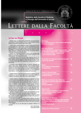 LETTERE n 2 - Facolt&agrave; di Medicina e Chirurgia