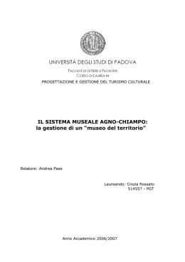 la gestione di un &ldquo;museo del territorio&rdquo;