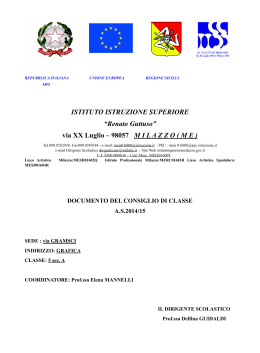 Documento 15 maggio 5^A - Istituto Superiore "Renato Guttuso"