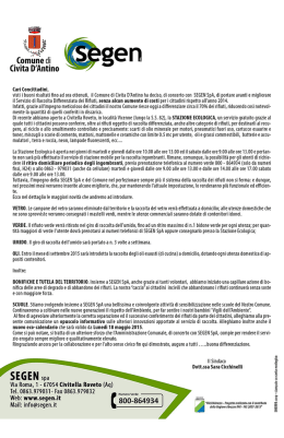 Lettera del Sindaco