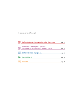 Scarica la Carta dei Servizi - Fondazione Archeologica Canosina