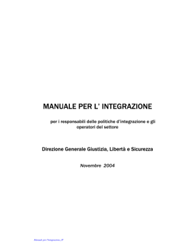 MANUALE PER L` INTEGRAZIONE