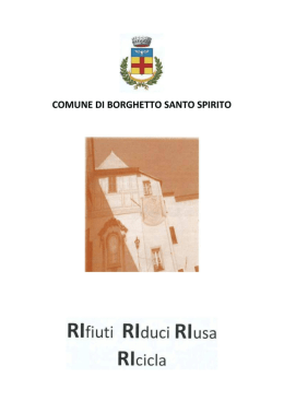 R|fiuti R|duci R|usa - Comune di Borghetto Santo Spirito