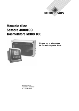 Manuale d`uso Sensore 4000TOC Trasmettitore M300 TOC