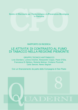 LE ATTIVITA` DI CONTRASTO AL FUMO DI TABACCO NELLA