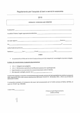 Regolamento per l`acquisto di beni e servizi in economia 2015